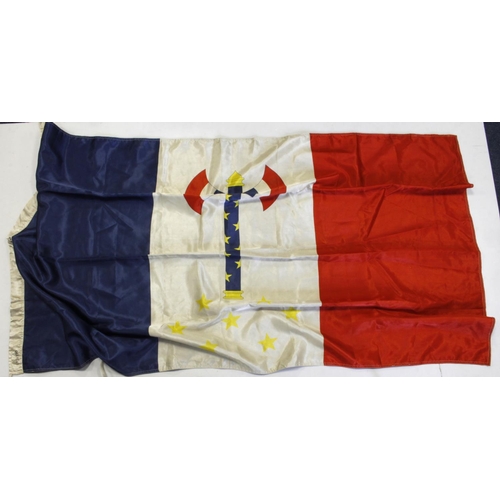 1939 - WW2 French flag avec le marechal 85x 150 Lyon 1943 silk flag of Philippe petain chief of state of Vi... 