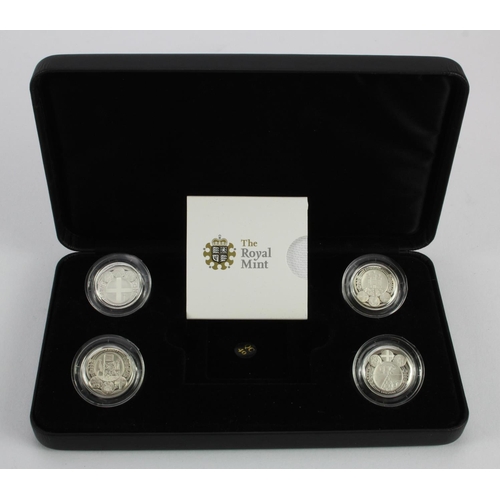 195 - One Pound Silver Proof Piedfort four coin set 2010/2011 