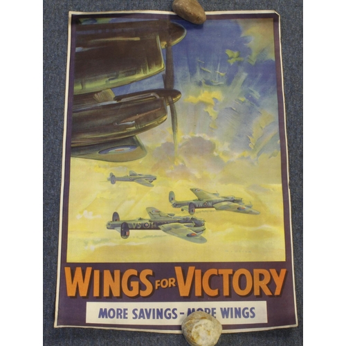 1969 - WW2 Poster circa 1943 'Wings for Victory / More Savings - More Wings'. Printed for HM Stationary Off... 