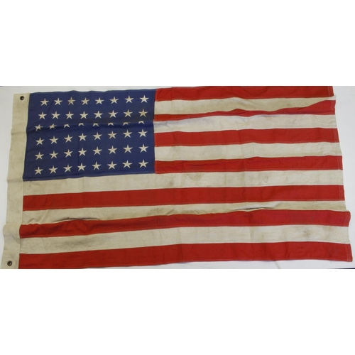 1973 - WW2 US Army 48 star cotton flag 1944 dated 60 x 35 Boston.