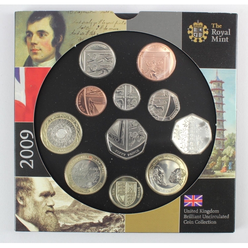 219 - Royal Mint: United Kingdom Brilliant Uncirculated Coin Collection 2009 (including Kew Gardens 50p)