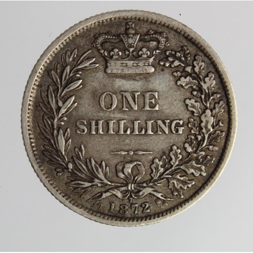 224 - Shilling 1872 dn7, VF-GVF