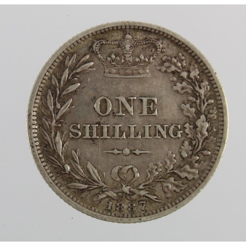 225 - Shilling 1887 young head, GVF