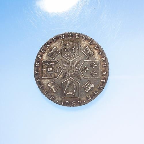 227 - Sixpence 1787 with hearts, toned nEF