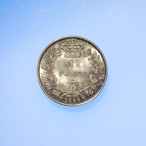 229 - Sixpence 1846 choice iridescent Unc