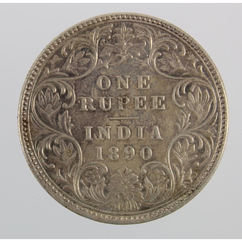 283 - India silver Rupee 1890 EF