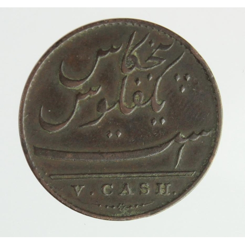 288 - India, Bombay Presidency, East India Company copper 5 Cash 1803 VF