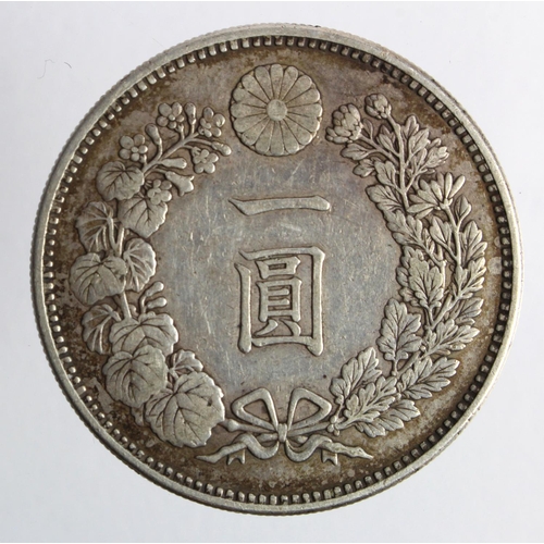 296 - Japan silver One Yen yr. 19 (1886) VF