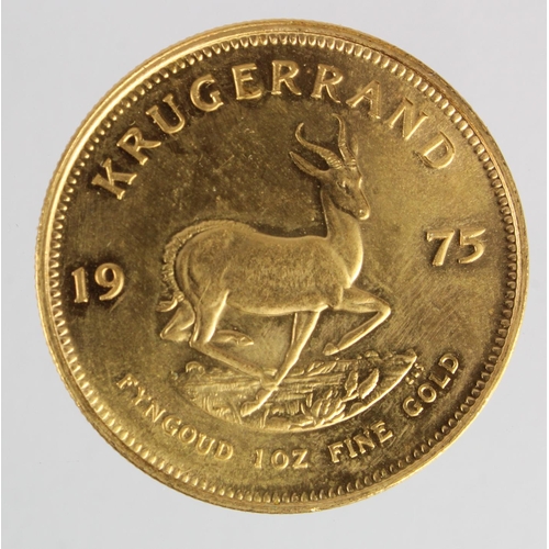 307 - South Africa 1oz fine gold Krugerrand 1975 EF