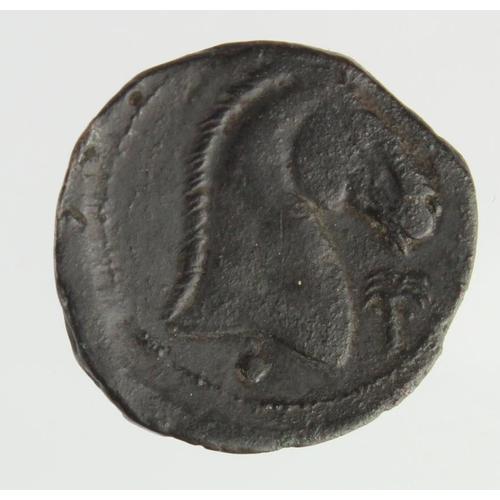 337 - Ancient Greek: Zeugitania, Carthage (Sardinia) AE20, 300-264 BC, Obv: Tanit l. / Rev: Head of horse ... 