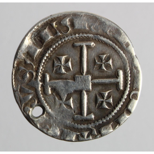 373 - Cyprus, hammered silver Gros of Henry II, the last King of Jerusalem 1285-1324, 3.48g, clipped and h... 