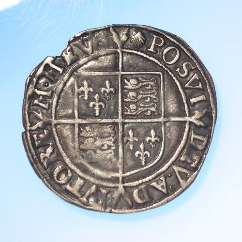 385 - Elizabeth I hammered silver Shilling mm. escallop, Sixth Issue, S.2577, 5.97g, GF/nVF, a small edge ... 