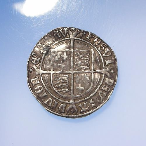 404 - Henry VIII silver Groat, Laker bust D, mm. arrow / lis (mule), S.2337E, 2.62g, GF+, plugged at 3 o'c... 