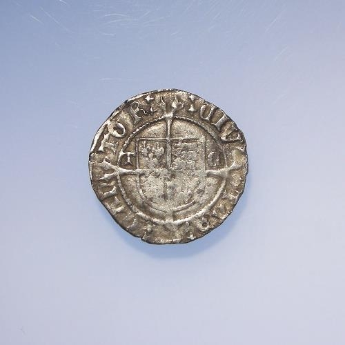 406 - Henry VIII silver Halfgroat of Canterbury, Archbishop Cranmer, mm. catherine wheel, S.2345, 1.28g, n... 