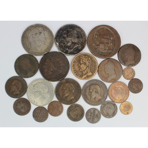 522 - France (22) mostly 19thC including silver, mixed grade.