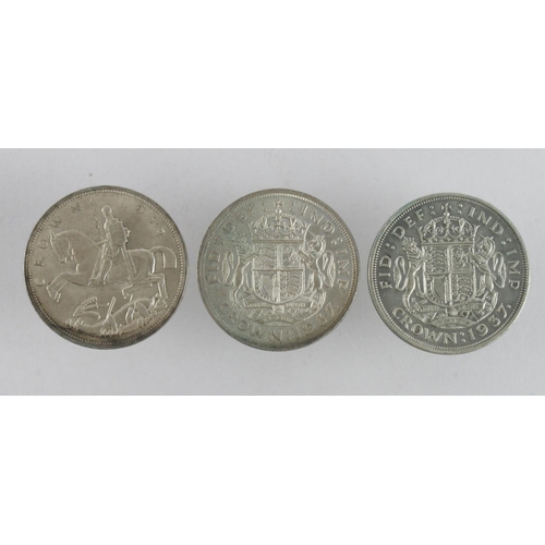 577 - GB Crowns (3): 1935 EF, and 2x 1937 EF