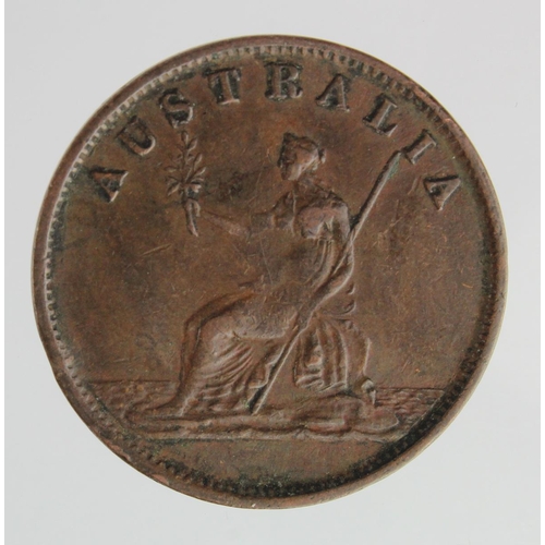 794 - Australia 19thC copper Halfpenny token W.J. Taylor, Medalist to the Great Exhibition 1851, nVF