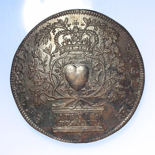 808 - British Commemorative Medal, bronze d.34mm: Accession of Anne 1702 (medal) by J. Croker, Eimer #388,... 