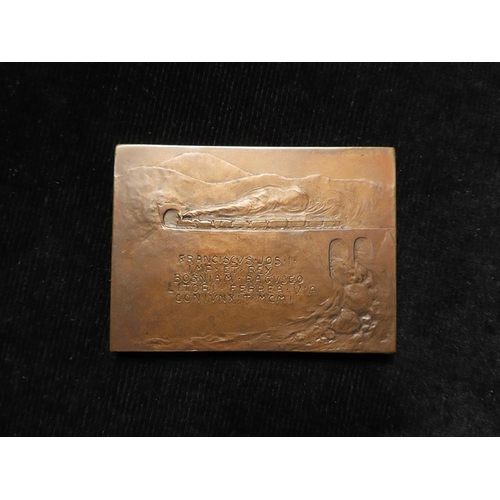 894 - Bosnia and Ragusa (Croatia) (Austro-Hungarian Empire) Commemorative Medallic Plaquette, bronze 60x44... 