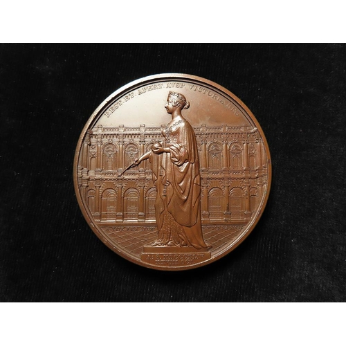 906 - British Commemorative Medal, bronze d.72mm: Royal Exchange Opened 1844, Thomas Gresham / Statue of Q... 