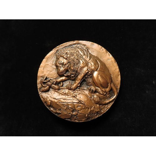 917 - French Commemorative / Art Medal, bronze d.68mm: Antoine-Louis Barye (sculptor) 1796-1875, (medal) b... 