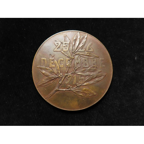 926 - French Commemorative Medal, bronze(?) d.55mm: WWI era: PATRIE, LE POILU (French infantrymen) 25-26 D... 