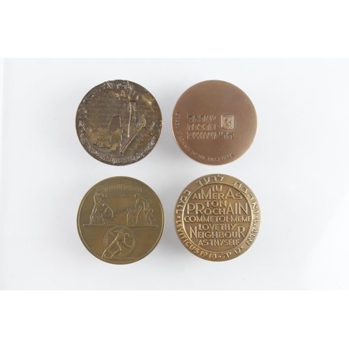 942 - Israel & Hebrew Commemorative Medals (4) bronze 60mm, c.1960s. 3x EF, one damaged.