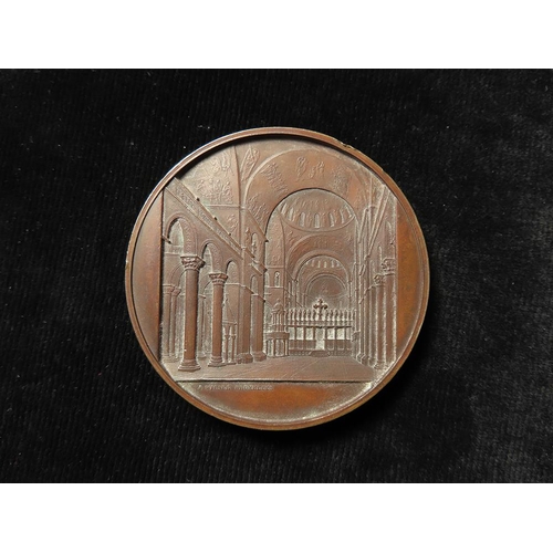 946 - Italian Commemorative Medal, Venice, bronze d.59mm: Basilica of San Marco architectural medal by J. ... 