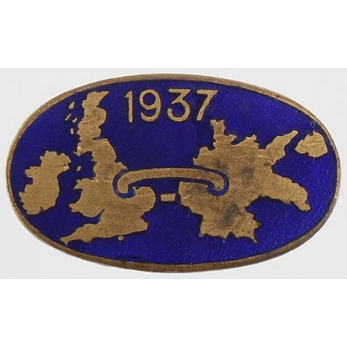 1605 - Fascist - Anglo-German original membership brass & enamel badge dated 1937 and no'd 2288 on the cres... 