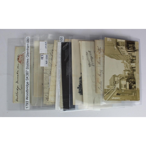 107 - GB - Woodbridge and nearby arears related Postal History collection - including 4x postcards (one ve... 