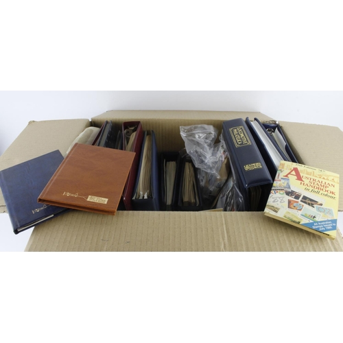 126 - Box with several ring binders / stockbooks of UM and mint British Commonwealth, plus bags of used ki... 