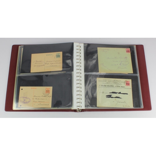 152 - German occupation of Belgium postal history / stationary collection in large binder  (100 items)