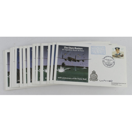 206 - Dam Busters 617 Squadron RAF 44th Anniversary of the Dam Raid, hand signed commemorative covers. No ... 