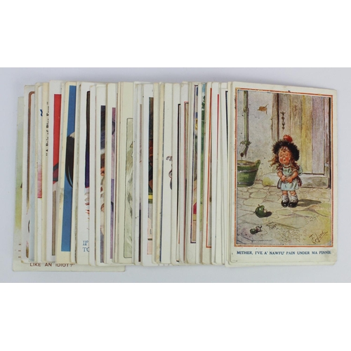 254 - Comic wide range of old postcards, artists include Studdy, Lawson Wood, McGill, etc etc.  (approx 72... 