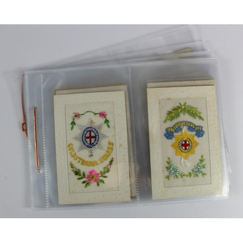 260 - Embroidered Silk postcards including Military, Patriotic, Souviner, Greetings, etc  (16)