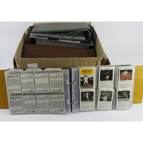 356 - Box containing 6 modern albums, 1 with pages but no cards but others with sets, part sets & odd, tra... 