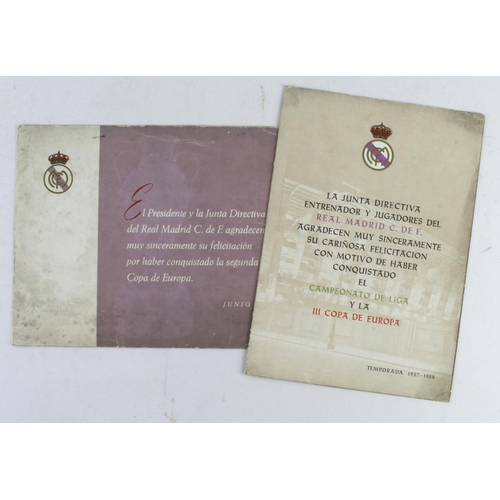 633 - Football - Real Madrid 1957-1958 commemorative souviner cards with players photos and facimilie sign... 