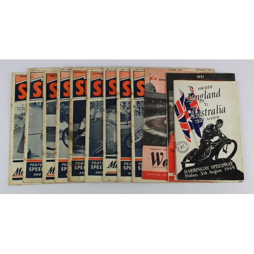 643 - Speedway News magazine 1948 / 1949 x10, plus the odd programme  (Qty)