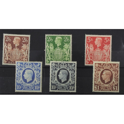 71 - GB - GVI 1939-48 High Value set SG476/478c mounted mint, cat £425  (6)