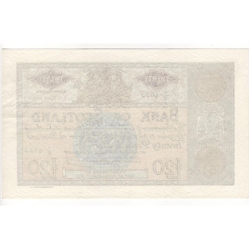 356 - Scotland, Bank of Scotland 20 Pounds dated 2nd October 1963, signed Bilsland & Watson, serial 7/G 46... 