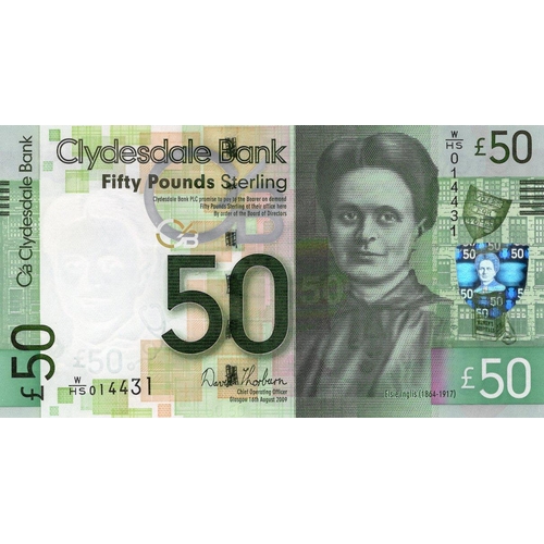 363 - Scotland, Clydesdale Bank (2), 100 Pounds dated 7th June 2009, signed David Thorburn, serial W/HS 01... 