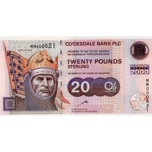 364 - Scotland, Clydesdale Bank (2), 20 Pounds and 10 Pounds dated 1st January 2000, a pair of Commemorati... 