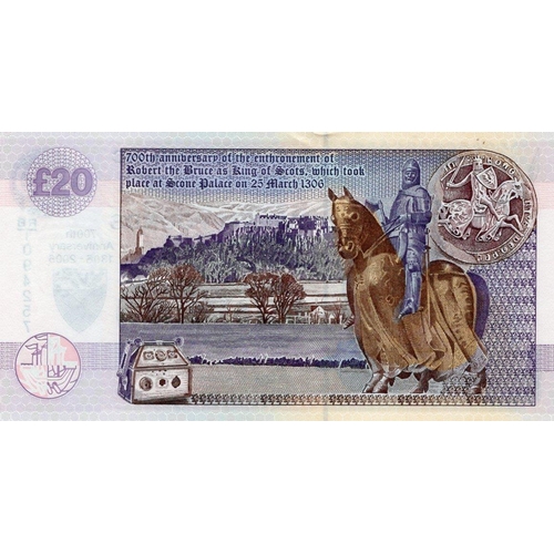 372 - Scotland, Clydesdale Bank 20 Pounds dated 25th March 2006, commemorative note 700th Anniversary Robe... 