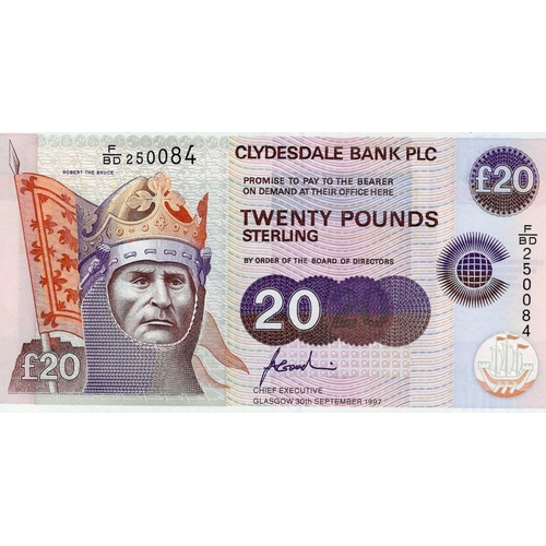 373 - Scotland, Clydesdale Bank 20 Pounds dated 30th September 1997, commemorative note Commonwealth meeti... 