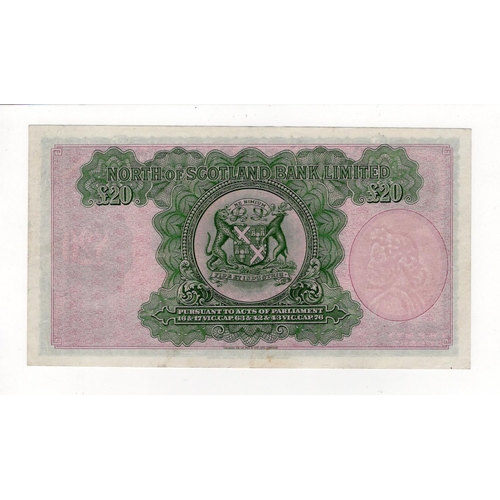 388 - Scotland, North of Scotland Bank 20 Pounds dated 1st July 1943, signed G.L. Webster, serial JT07312 ... 