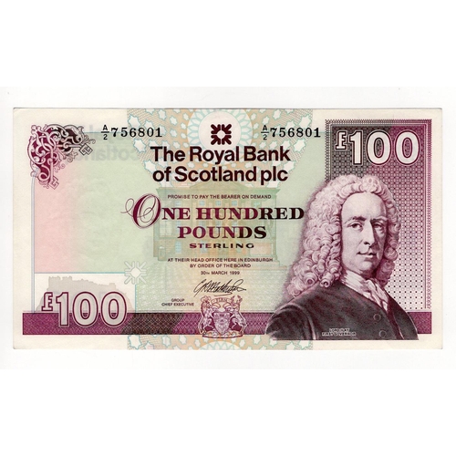 394 - Scotland, Royal Bank of Scotland 100 Pounds dated 30th March 1999, signed G.R. Mathewson, serial A/2... 