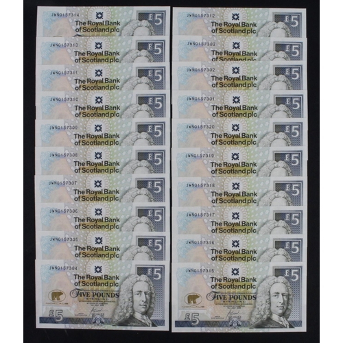 397 - Scotland, Royal Bank of Scotland 5 Pounds (20), Jack Nicklaus Commemorative issue dated 14th July 20... 