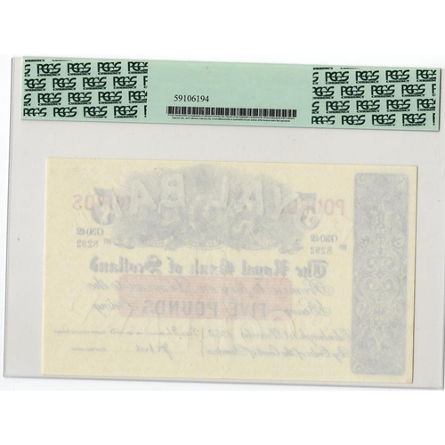 398 - Scotland, Royal Bank of Scotland 5 Pounds dated 1st December 1952, signed Thomson & Dick, serial G30... 