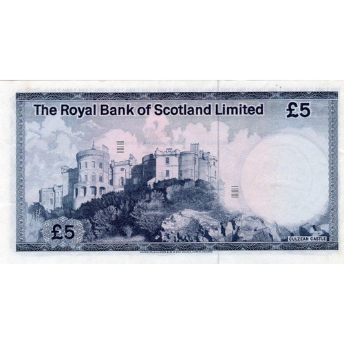 400 - Scotland, Royal Bank of Scotland 5 Pounds dated 3rd May 1976, scarce REMAINDER/ERROR no signature or... 