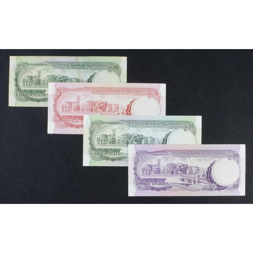 435 - Barbados (4), a group of special numbers, 20 Dollars FIRST prefix and VERY LOW number, serial D1 000... 